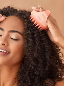 SHEIN Basic living 1pc Scalp Massager Shampoo Scrubber With Soft Silicone Bristles For Hair Home Bathroom Decor Summer