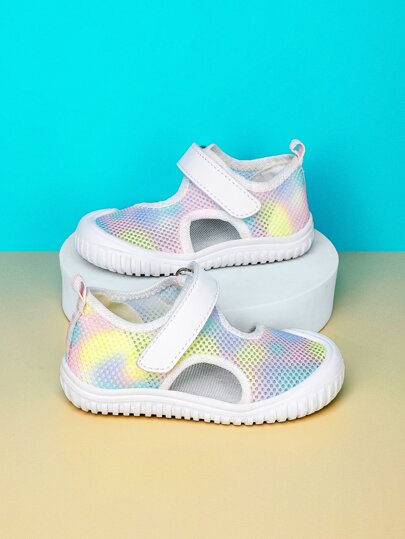 Baby Anti-slip Color Block Hook-and-loop Fastener Sandals, Sporty Outdoor Mesh Sport Sandals