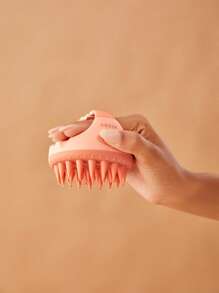 SHEIN Basic living 1pc Scalp Massager Shampoo Scrubber With Soft Silicone Bristles For Hair Home Bathroom Decor Summer