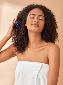 SHEIN Basic living 1 件头皮按摩器洗发刷，带柔软硅胶刷毛，适用于头发、干湿使用、包、收纳、存储、发夹 - 紫色 - 查看 9