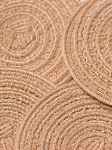 4 piezas/set poliéster mesa Taza minimalista redondo Portavasos para casa - Caqui - Ver 6