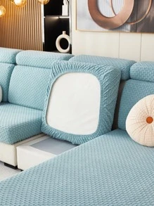 Husa de canapea de culoare solidă 1 bucată, husă de canapea din poliester elastic Jacquard, decorativă, pentru majoritatea canapelelor - Bleu - Vizualizare 3