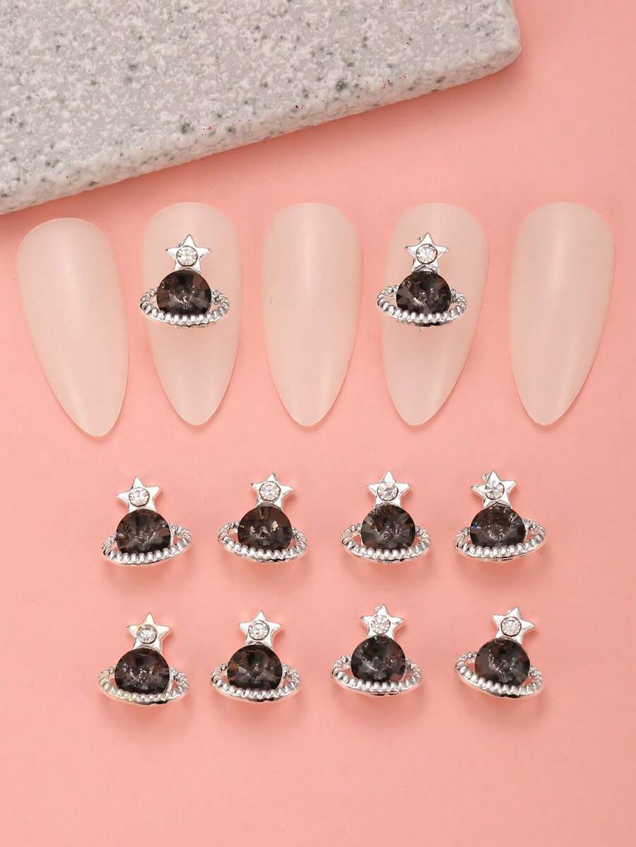 10入組星球形狀美甲飾品 - 彩色 - 查看 1