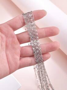 10 件女士唇形吊坠项链，日常佩戴珠宝配饰 - 銀色 - 查看 2