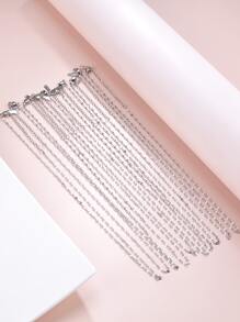 10 件女士唇形吊坠项链，日常佩戴珠宝配饰 - 銀色 - 查看 4