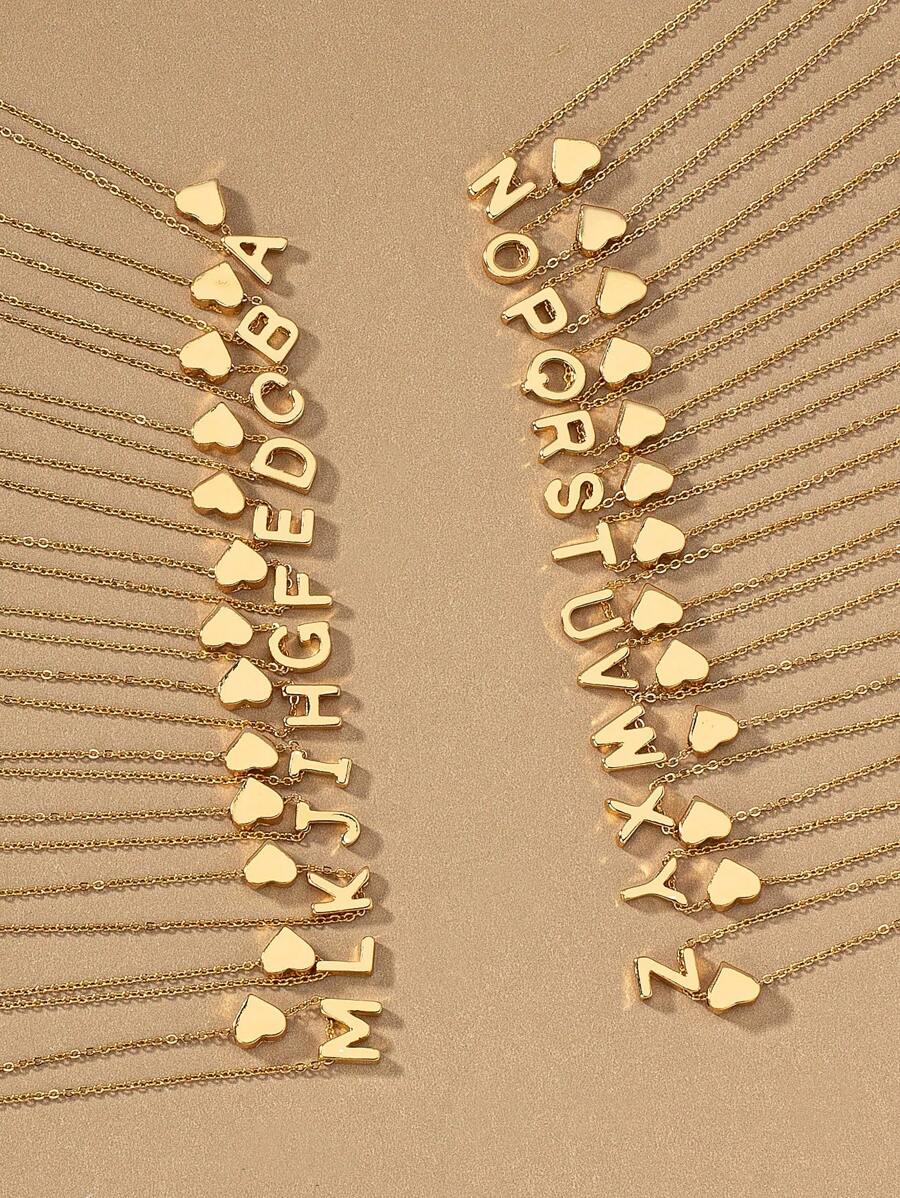 Vòng tay trang trí chữ & trái tim - Vàng - Xem 1