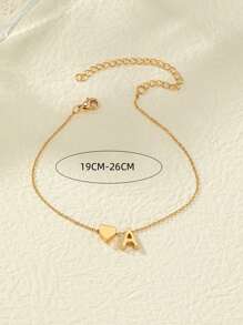 Vòng tay trang trí chữ & trái tim - Vàng - Xem 5