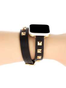 1pc Rivet Decor PU Apple Watch Band Compatible With Apple Watch 38mm 40mm 41mm 42mm 44mm 45mm 49mm Punk Style Strap Compatible With Apple Watch Series 9 8 7 SE 6 5 4 3 2 1