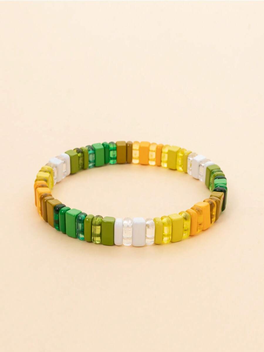 撞色串珠手鏈 - 彩色 - 查看 1