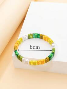 撞色串珠手鏈 - 彩色 - 查看 3