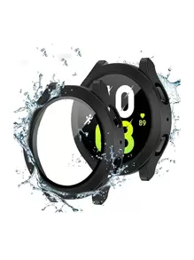 2合1防水殼和屏幕保護膜兼容三星星系手錶5/4 - 黑色 - 查看 1