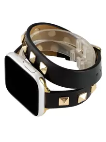 1pc Rivet Decor PU Apple Watch Band Compatible With Apple Watch 38mm 40mm 41mm 42mm 44mm 45mm 49mm Punk Style Strap Compatible With Apple Watch Series 9 8 7 SE 6 5 4 3 2 1