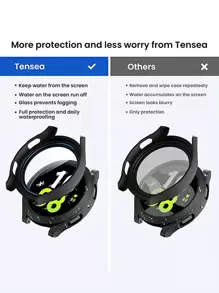 2合1防水殼和屏幕保護膜兼容三星星系手錶5/4 - 黑色 - 查看 7