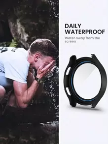 2合1防水殼和屏幕保護膜兼容三星星系手錶5/4 - 黑色 - 查看 8