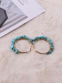 Vintage Handmade Phong Cách Bohemian Thời Trang Ngày Lễ Tua Rua Bông Tai Thái Lan Bằng Thép Không Gỉ - Nhiều màu - Xem 2