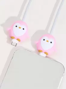 2 miếng bảo vệ cáp dữ liệu, tương thích với cáp sạc Apple, chống gãy, sắp xếp dây cáp - Hồng - Xem 1
