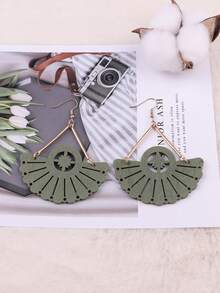 2入組扇子裝飾耳墜 - 彩色 - 查看 4