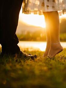 Heart Decor Silver Anklet - Rusty Rose - View 2