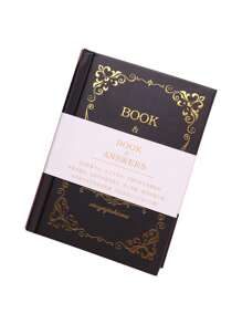 1pc Letter Graphic Book Of Answer, Vintage Portable Book For Adult - Black - View 3