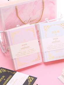 1pc Letter Graphic Book Of Answer, Vintage Portable Book For Adult - Black - View 4