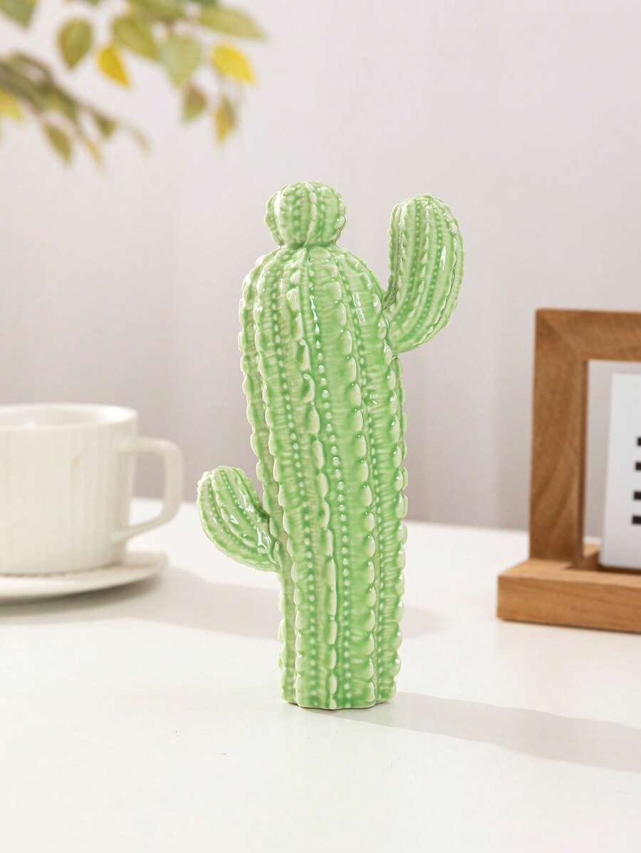 1入組仙人掌設計裝飾工藝品瓷器裝飾品用於家居裝飾 - 彩色 - 查看 1