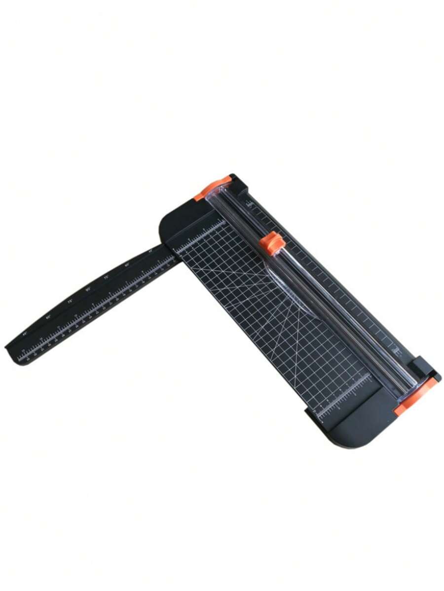 Tabla de cortar con patrón a cuadros de unicolor de 1 pieza, cortador de papel multiusos Simple para oficina, escuela - Negro - Ver 1