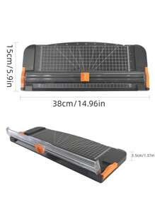 Tabla de cortar con patrón a cuadros de unicolor de 1 pieza, cortador de papel multiusos Simple para oficina, escuela - Negro - Ver 2