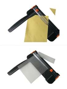 Tabla de cortar con patrón a cuadros de unicolor de 1 pieza, cortador de papel multiusos Simple para oficina, escuela - Negro - Ver 4