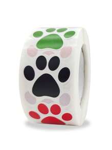 500pcs Cartoon Paw Print Reward Stickers - Multicolor - View 2