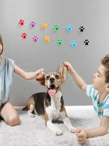500pcs Cartoon Paw Print Reward Stickers - Multicolor - View 3
