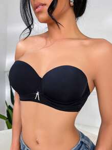 環鏈聚攏內衣 - 黑色 - 查看 3