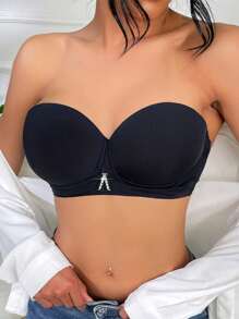 環鏈聚攏內衣 - 黑色 - 查看 1