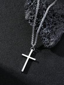 Vòng cổ nam chữ thập - Bạc - Xem 2