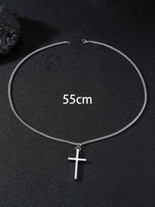 Vòng cổ nam chữ thập - Bạc - Xem 3