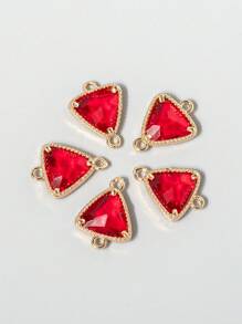 5 piezas Colgante DIY con diseño de diamante de imitación geométrico - Rojo - Ver 1