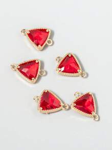 5 piezas Colgante DIY con diseño de diamante de imitación geométrico - Rojo - Ver 2