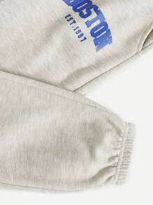 SHEIN Jogginghose für Tween Mädchen mit Schriftzug, Farbblock, Kordelzug in der Taille und gekräuseltem Saum mit schrägen Taschen