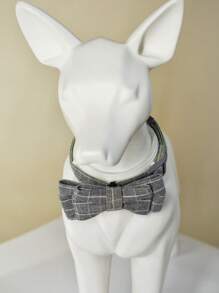 PINCOOL 1入組蝴蝶結裝飾寵物項圈 - 灰色 - 查看 3