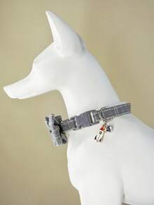 PINCOOL 1入組蝴蝶結裝飾寵物項圈 - 灰色 - 查看 5