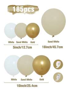 183入組乳膠氣球花環含1入組氣球鏈條和1入組膠水優雅金屬質感多尺寸氣球適用於派對 - 彩色 - 查看 4