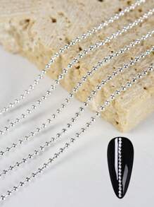 1pkg Dài 1M 1Mm Móng Tay Nghệ Thuật Trang Trí Dây DIY Móng Tay Quyến Rũ Móng Đá Quý Đồ Dùng Làm Móng - Bạc - Xem 1