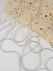 1pkg Dài 1M 1Mm Móng Tay Nghệ Thuật Trang Trí Dây DIY Móng Tay Quyến Rũ Móng Đá Quý Đồ Dùng Làm Móng - Bạc - Xem 2