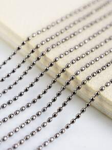 指甲裝飾，1入組米黑色鏈石珠金屬鋼美甲藝術首飾配件美甲 - 黑色 - 查看 4