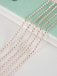 Dây hạt trang sức móng tay dài 0.8mm (39.37 inch) màu vàng hồng, kiểu dáng Y2K, tự làm đồ trang trí móng tay. - Hoa hồng vàng - Xem 4