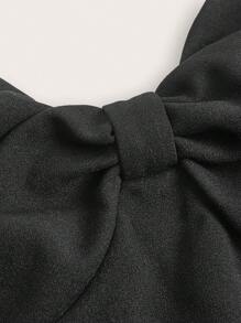 SHEIN Clasi Áo có chi tiết xếp nếp Plus Solid - màu đen - Xem 4