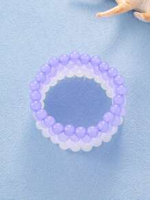 4pcs/set Minimalist Beaded Bracelet - Purple - View 5