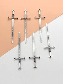 6入組劍DIY吊墜 - 銀色 - 查看 1
