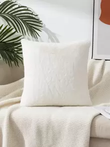 1pc Solid Color White Cushion Cover Without Filler, Modern Stretchy Throw Pillow Cover For Household - White - View 2
