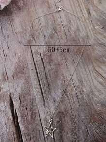 星星吊墜項鍊 - 銀色 - 查看 4