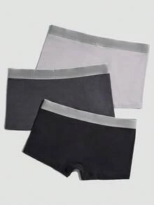 Men 3pcs Letter & Cartoon Graphic Contrast Tape Boxer Brief - Multicolor - View 2